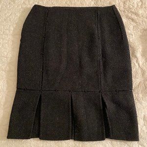 Vintage Prada Grey Wool Cut-Out Pencil Skirt